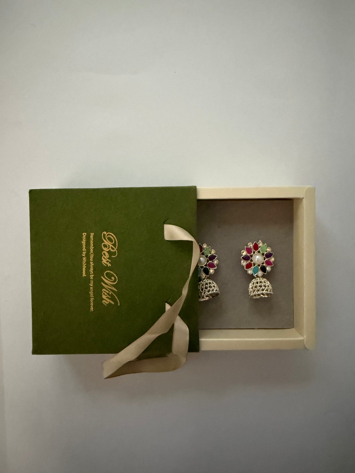 Multi-Color Pearl & Stone Jhumka Earring