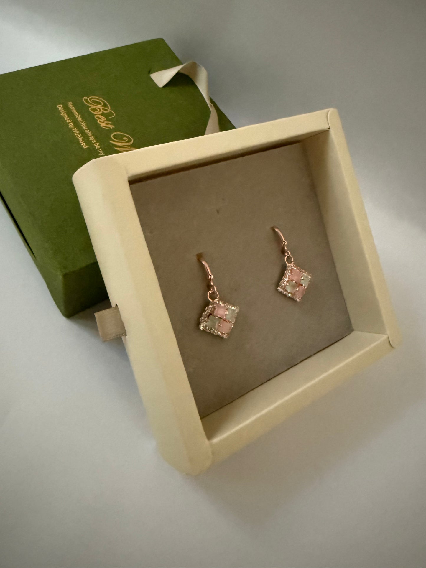 Rose Gold & Pastel Stone Earrings