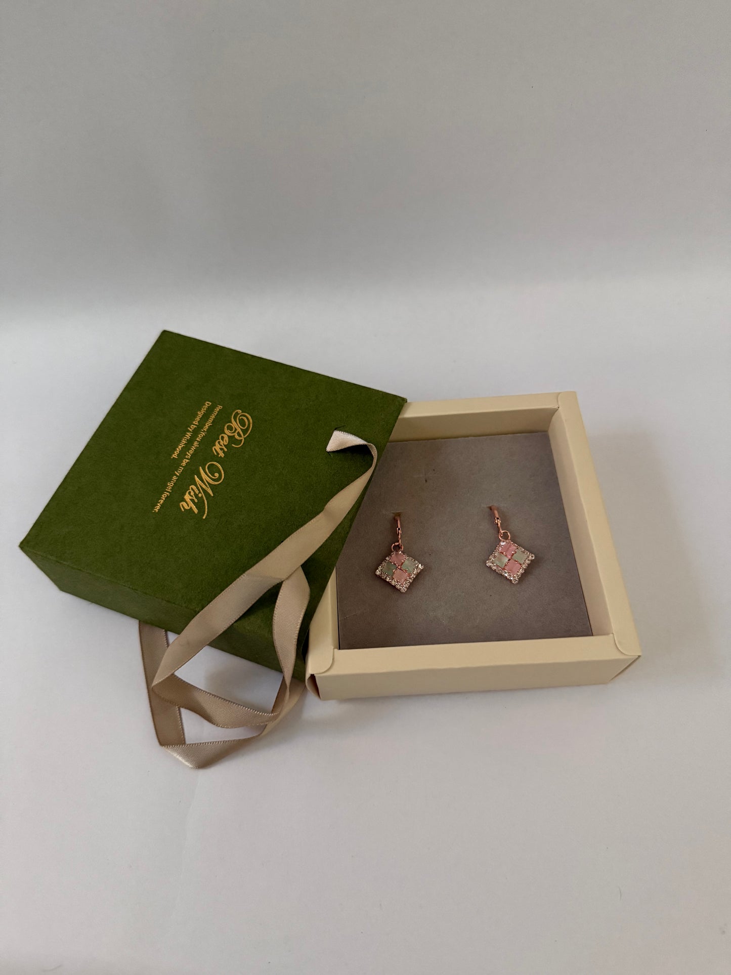 Rose Gold & Pastel Stone Earrings