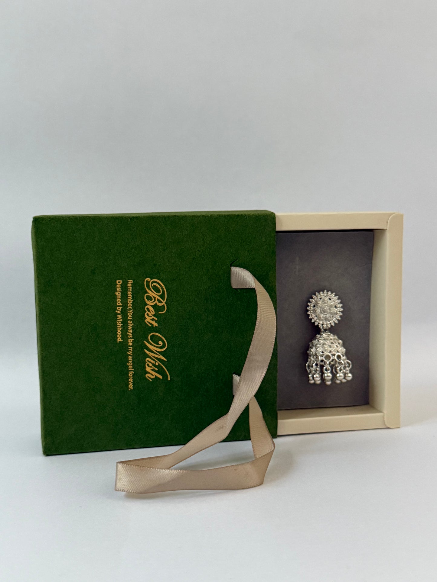 Silver Plated Floral Jhumka Earrings | Gift Box Packaging
